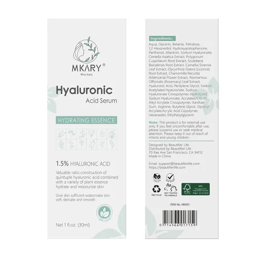 Vista 3 de Suero ácido hidratante profundo, suero facial hidratante y calmante con esencia vegetal pura, fórmula antienvejecimiento para todo