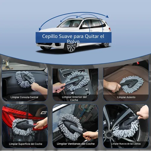 Vista 3 de Fitosy Kit de cepillo de limpieza de polvo para interior de coche, putty de silicona suave para ventilaciones del salpicadero, cepillos de detalle