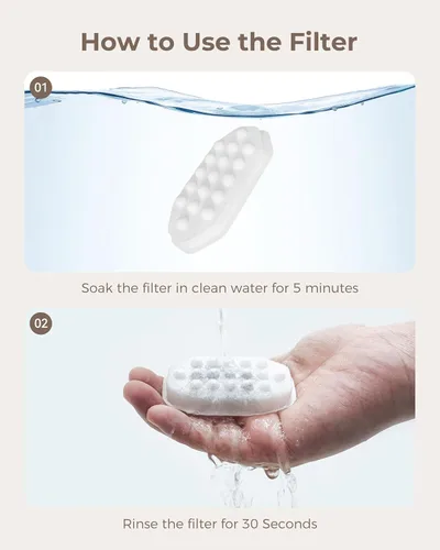 Vista 7 de Neareal Paquete de 8 filtros oficiales de repuesto para fuentes de agua para gatos y esponjas de prefiltro para fuente de agua para mascotas