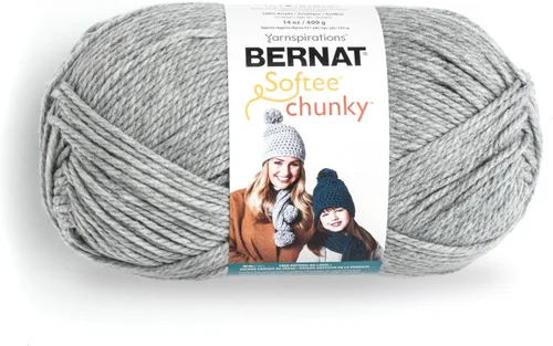 Vista 38 de Ovillo sólido Bernat Softee Chunky, Acrílico, Rojo Berry, Paquete de 1