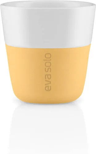 Vista 13 de Eva Solo 2 Tazas Tumbler de Espresso Tazas de Café Tumbler de Porcelana de 3 oz con Agarre Recubierto de Silicona Diseño Danés, Funcionalidad