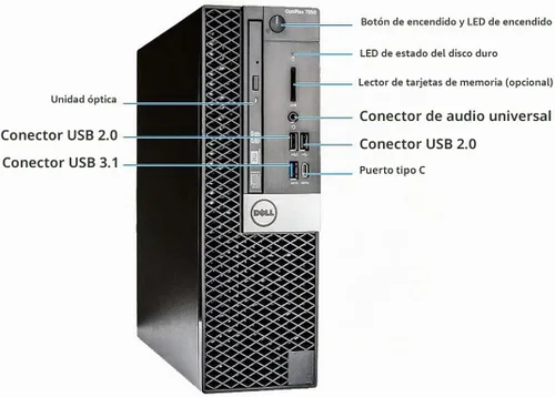 Vista 2 de Dell Computadora de escritorio OptiPlex 7050 SFF, Intel Core i7-7700 3.60GHz, 32GB DDR4 Ram 512GB NVMe M.2 SSD, WiFi y Bluetooth integrados, HDMI