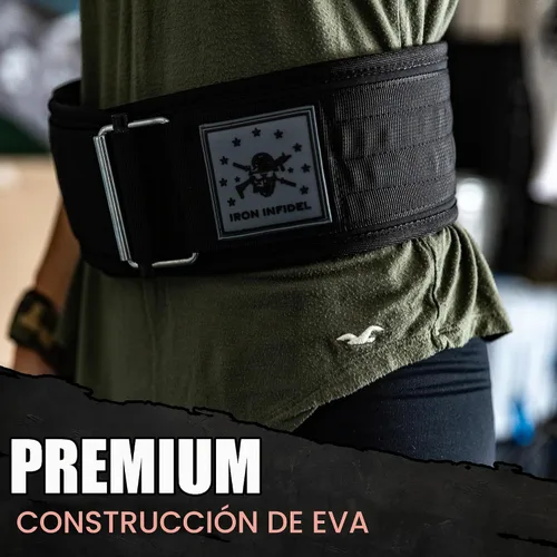 Vista 7 de Iron Infidel Cinturón de Levantamiento de Pesas Recon - Cinturón de Gimnasio de 4" de Ancho con Bloqueo Automático para Hombres y Mujeres, Cinturón