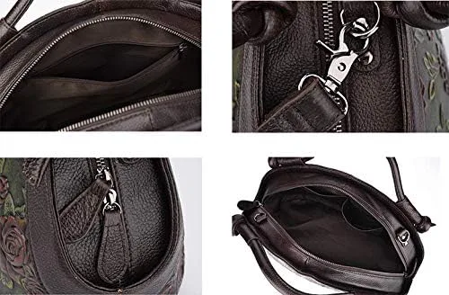 Vista 6 de Bolso de mano de cuero genuino bolso bolso de mano vintage superior asa bolso de trabajo bolso, forro polar verde con licencia oficial de star wars