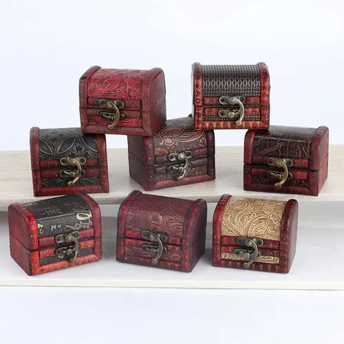 Vista 6 de Caja de madera de 3 pulgadas con diseño de flores