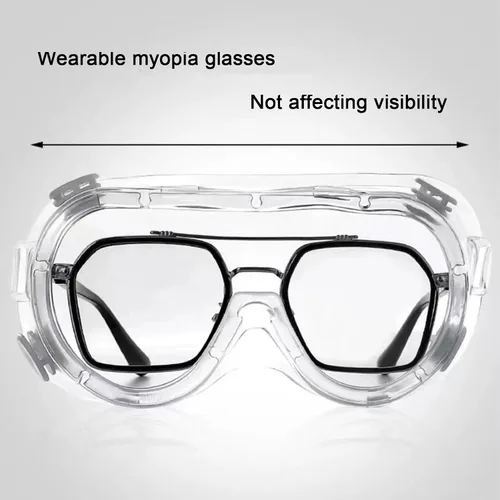 Vista 3 de Gafas de seguridad 6 unidades - Gafas de protección antiempañamiento - Lentes transparentes ajustables, protección ocular suave y ligera