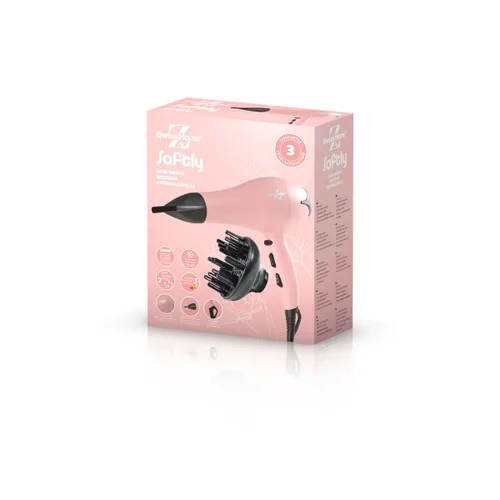 Vista 7 de Secador de Pelo SwissHome Softly Rosa 2400 W