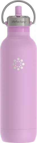 Vista 18 de Lifefactory Botella deportiva aislada al vacío de acero inoxidable con tapa de pajita, 24 onzas, carbono