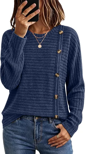 Vista 13 de WIHOLL Suéteres de otoño para mujer, trajes de profesor, camisas de manga Verde