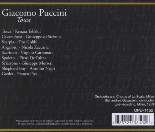 Vista 2 de Puccini Tosca Tebaldi Di Stefano Gobbi
