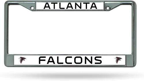 Vista 12 de Rico Industries NFL Football Premium 12" x 6" Chrome Frame with Plastic Inserts - Car/Truck/SUV Automobile Accessory
