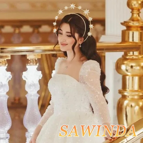 Vista 7 de Halo Crown Stars Rhinestone Crown Headbands Goddess Headpiece Crystal Halo Headbands