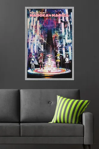 Vista 6 de Trends International Puella Magi Madoka Magica Wall Poster, 34L x 22.4W, Gray Framed Version Versión enmarcada gris