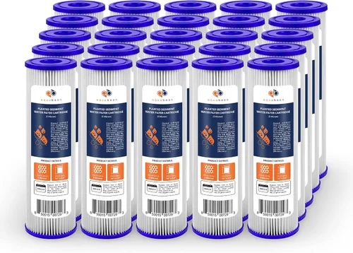 Vista 9 de Aquaboon Cartucho de filtro de sedimento plisado para toda la casa de 5 micras de 10 x 2.5 pulgadas para reemplazo de filtro de agua de pozo