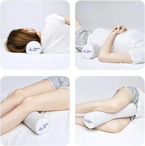 Vista 3 de C CUSHION LAB Almohada Cilíndrica para Alivio del Cuello - Espuma Viscoelástica Extra Densa Cilindro Redondo Refuerzo para Soporte Cervical