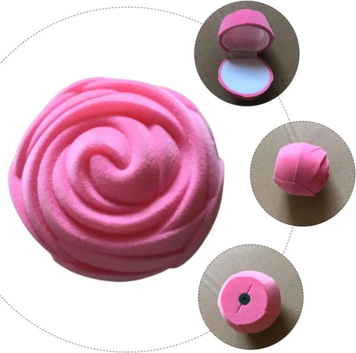 Vista 3 de 3pcs Ear Single Small Ring Shape Rose Jewelry Earing Party Simulate Earring Engagement Wedding Antique Cases for Storage Flower Stud Holder Display