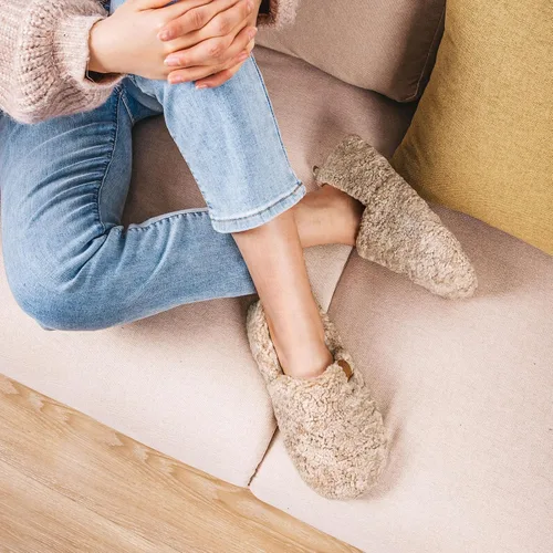 Vista 2 de EverFoams Pantuflas completas de espuma viscoelástica de oveja para mujer