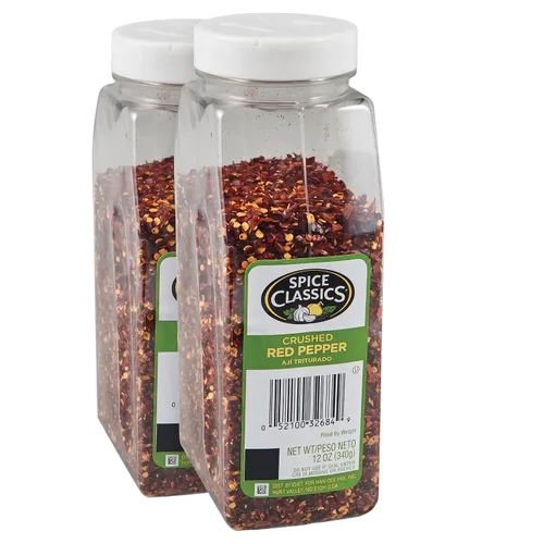 Vista 7 de Spice Classics Pimiento rojo triturado, 12 oz – Un recipiente de 12 onzas de hojuelas de chile rojo secas y trituradas, excelente para pizza, sopa