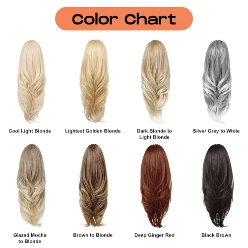 Vista 8 de SEIKEA Extensión versátil de cola de caballo con cordón, 18 pulgadas de largo, ondulado, con clip de varias capas, extensiones de cabello de cola