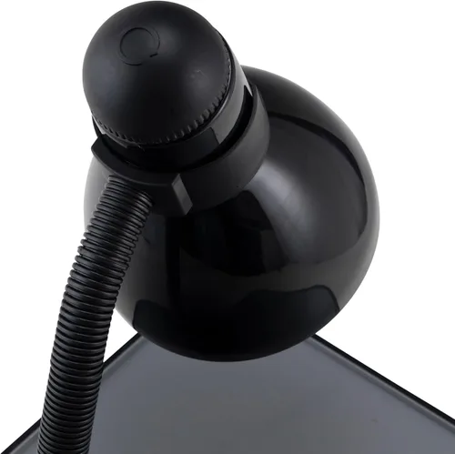 Vista 2 de V - Lámpara de escritorio ajustable color negro claro con clip de abrazadera resistente, lámpara de cuello de cisne flexible, luz de cama, lámpara