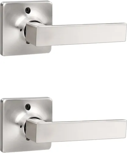 Vista 9 de Mengico Paquete de 1 cerradura de puerta, manijas de puerta negras para interiores, palanca de puerta interior izquierda o derecha, manija de puerta