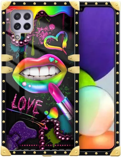 Vista 128 de Funda compatible con Samsung Galaxy A03S 4G, TPU suave de lujo y parte trasera de policarbonato duro para niñas y mujeres, funda protectora a prueba