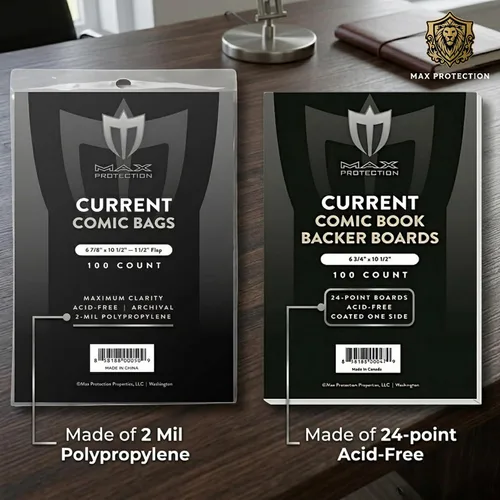 Vista 8 de Max Protection Bolsas y tableros de cómics actuales de primera calidad – Fundas y tableros de respaldo de cómics de corriente ultra transparentes
