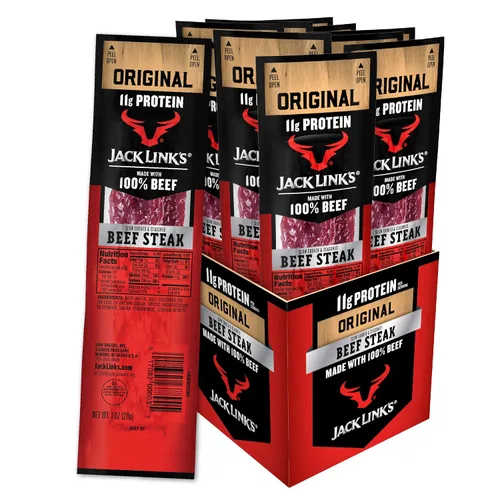 Vista 5 de Jack Link's Paquete de bocadillos de proteína de carne seca de res y cortes premium (20 unidades, 12 unidades)