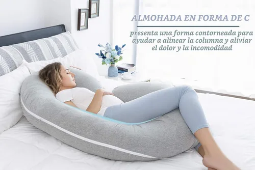 Vista 5 de INSEN - Almohada de embarazo, almohada corporal de maternidad para embarazadas, almohada de embarazo en forma de C con funda de almohada corporal