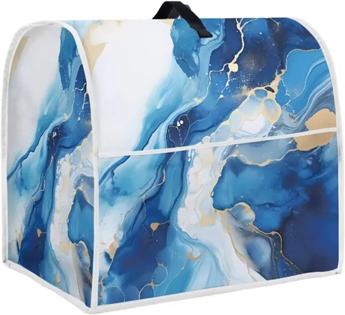 Vista 22 de Funda para batidora de pie de mármol azul compatible con mezclador de cocina de 6 a 8 cuartos de galón, cubierta antipolvo, lavable, ajuste
