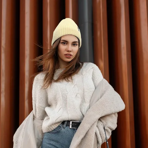 Vista 4 de Ocatoma Gorro para hombre y mujer, cálido, de invierno, con puños, suave, cálido, unisex, para esquí
