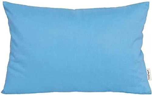 Vista 94 de TangDepot Fundas de almohada sólidas de seda sintética duradera, fundas de almohada cuadradas decorativas, fundas de almohada para interiores y Azul