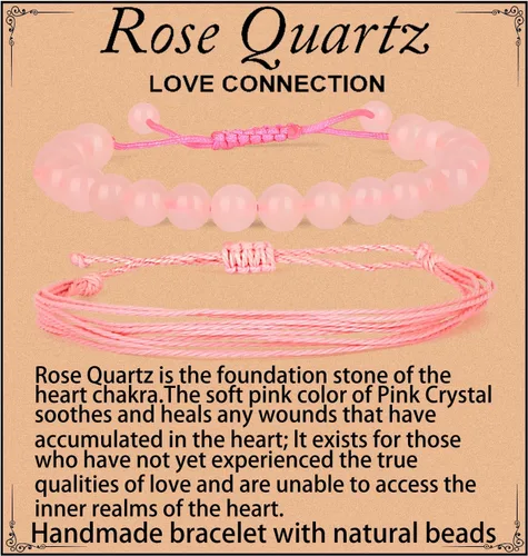 Vista 64 de LPBeads Pulsera de piedra natural hecha a mano de tamaño ajustable