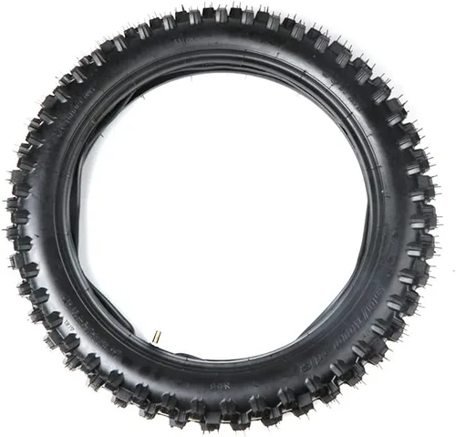 Vista 3 de Juego de 2 neumáticos y tubos interiores delanteros 70/100-19 y traseros 90/100-16 para motocross, neumáticos todoterreno de repuesto y tubo