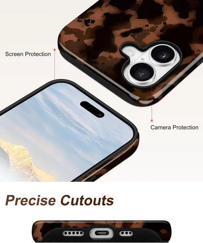 Vista 78 de Jusy Funda compatible con MagSafe con estampado de caparazón de tortuga marrón para iPhone 7/8/SE, cubierta protectora de TPU suave magnética