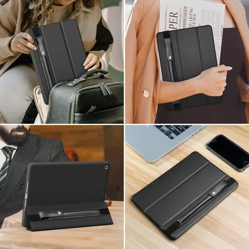 Vista 7 de DTTO Estuche para Apple Pencil Pro, Apple Pencil de 1ª/2ª generación y (USB-C), funda de piel sintética con banda elástica desmontable que se fija