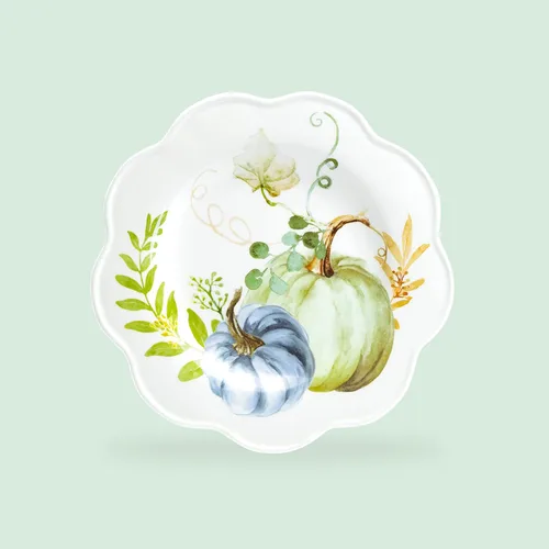 Vista 5 de Potter's Studio - Juego de 4 platos surtidos de 8.5 pulgadas para ensalada/postre de calabaza otoñal