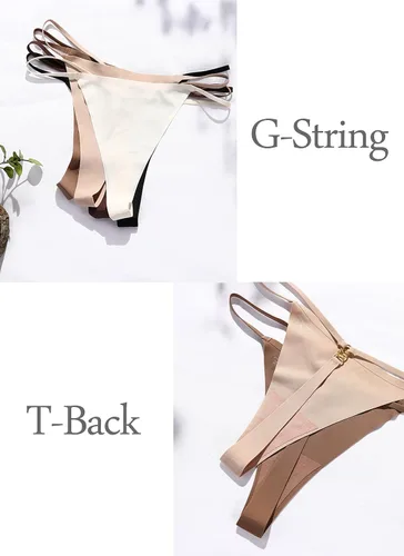 Vista 6 de Tangas Tangas para mujer, ropa interior con espalda en T, tangas, paquete de 5