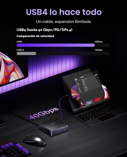 Vista 7 de KAMRUI Mini PC AM21, Win-11 Pro AMD Ryzen 7 8745HS (8C/16T, hasta 4.9GHz)