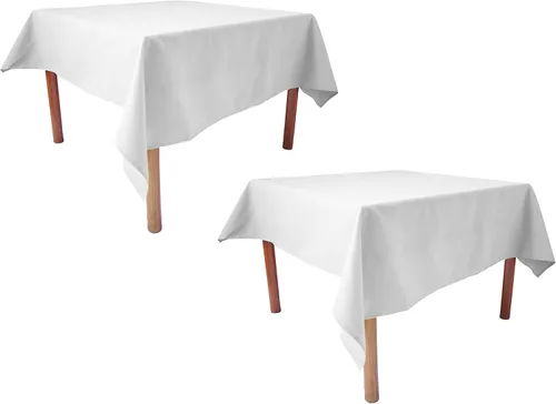 Vista 10 de Paquete de 2 manteles cuadrados, 52 x 52 pulgadas, lavable y reutilizable, color negro, con borde dobladillo, para mesa de tarjetas, cocina, cena