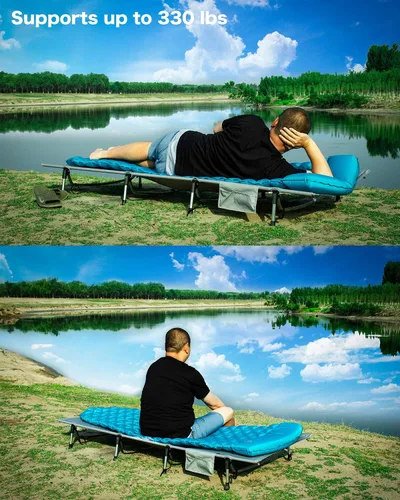 Vista 5 de iClimb Cuna plegable súper fácil de montar, ultraligera, compacta y resistente, con bolsa de transporte para adultos, camping, mochileros
