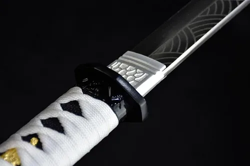 Vista 3 de Espada Iaido japonesa blanca prémium