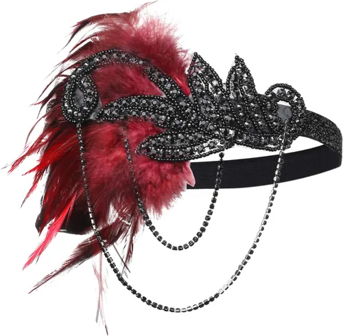 Vista 3 de Disfraz Babeyond, moda de 1920, accesorios estilo Gatsby, diadema, collar de perlas, guantes, boquilla para cigarrillo