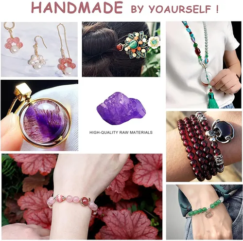 Vista 6 de 90 PIEZAS 4MM Cuentas de Piedra Sangrienta Africana Cuentas de Piedras Preciosas Naturales Redondas para Hacer Joyas DIY Piedra de Energía
