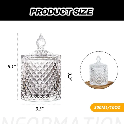 Vista 2 de ericotry Recipientes vacíos de cristal para dulces, para bufé, con tapa para fiestas, bodas, exhibición en el hogar