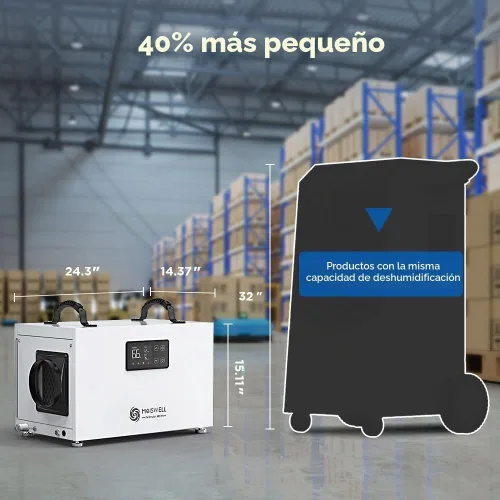 Vista 5 de 155 Pints Commercial Dehumidifier with Pump for Crawl Space