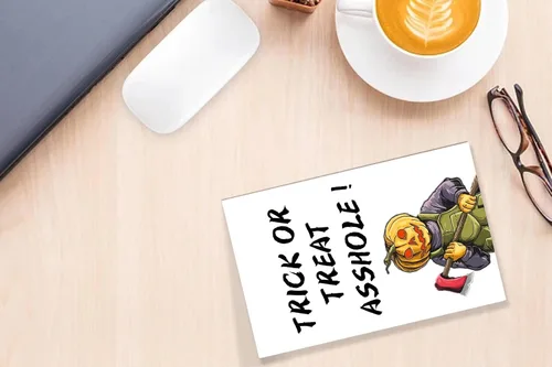 Vista 3 de Divertida tarjeta de Halloween, tarjeta de felicitación de humor para novio, novia, pareja, tarjeta de amor travieso para padres, espeluznante grito