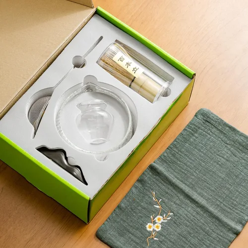 Vista 3 de DWEHIXBUY Juego de té japonés (7 piezas) Juego de batidor Matcha Bowl Matcha con boquilla de vertido Batidor de Matcha de bambú (chasen) Cuchara
