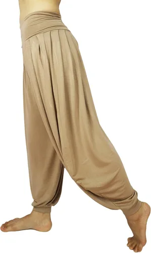 Vista 30 de Lovely Creations Pantalones holgados con cintura elástica y harem Aladdin para mujer