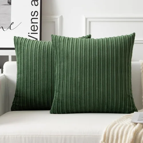 Vista 50 de UGASA - Fundas de almohada decorativas de terciopelo suave y sólidas de Navidad para sala de estar/sofá, 16 x 16 pulgadas, 2 unidades, color burdeos